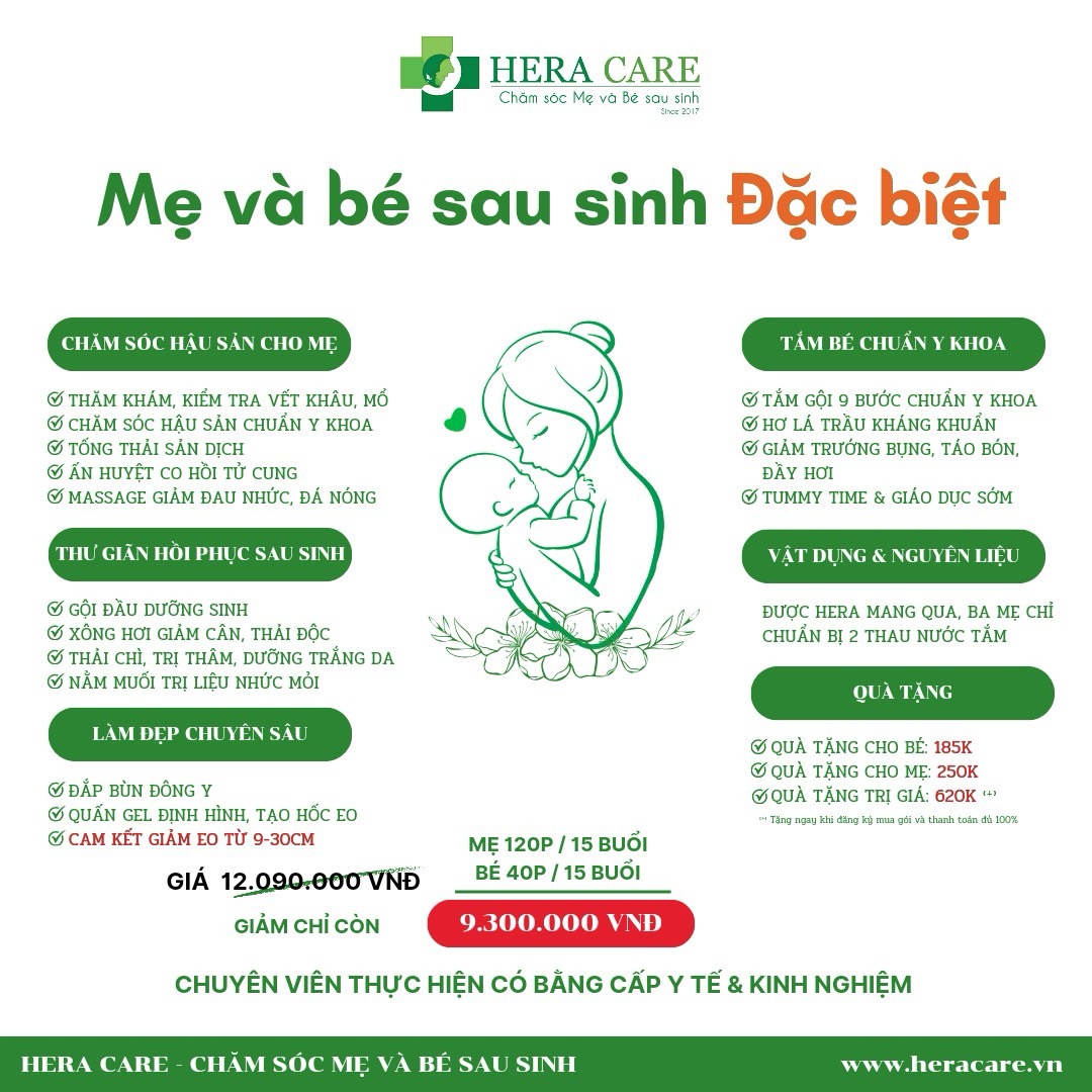 bảng giá gói dịch vụ chăm sóc mẹ và bé sau sinh đặc biệt