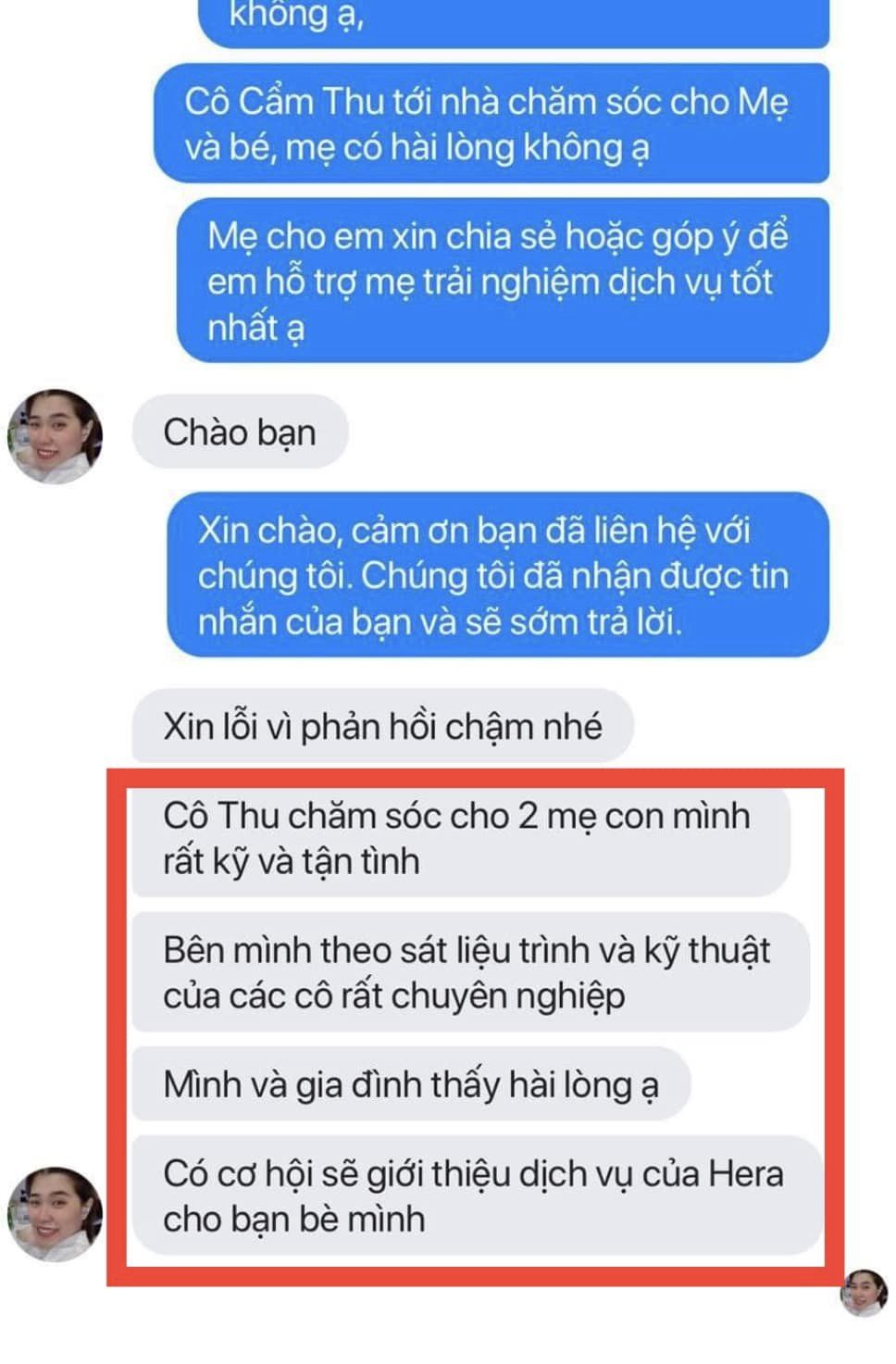 đánh giá dịch vụ chăm sóc mẹ và bé sau sinh