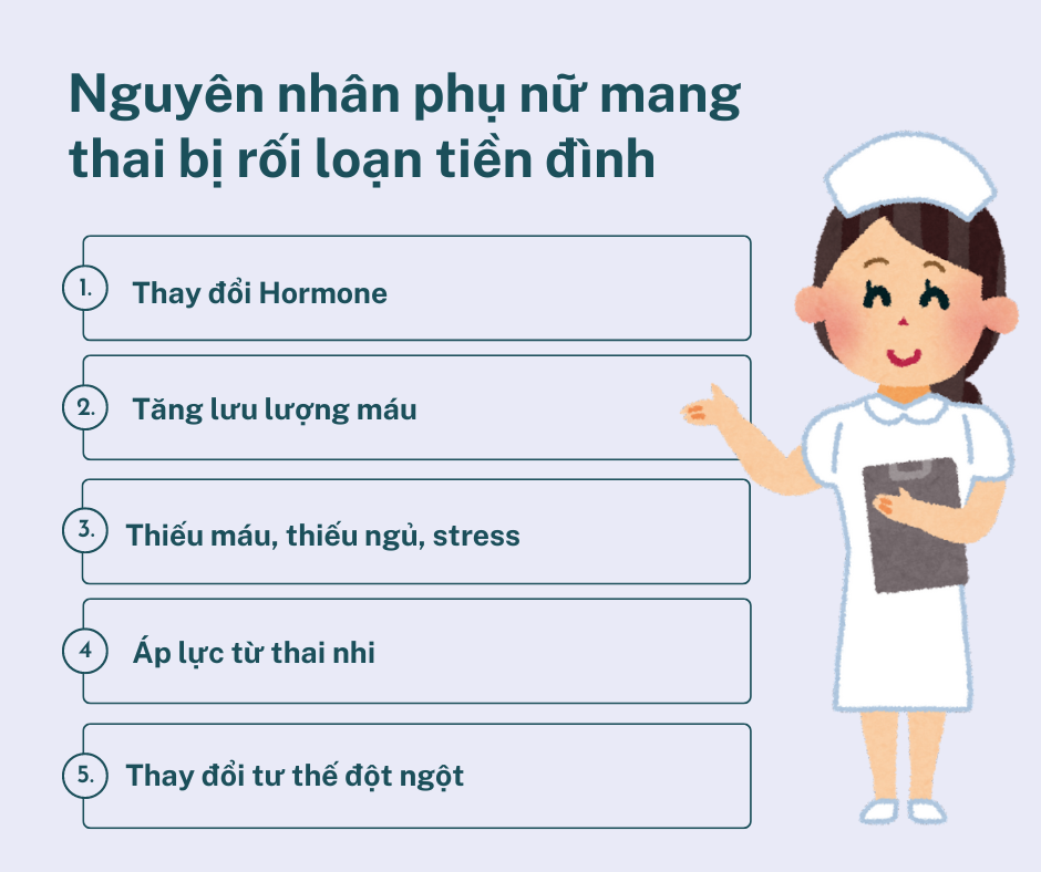 nguyên nhân phụ nữ mang thai bị rối loạn tiền đình