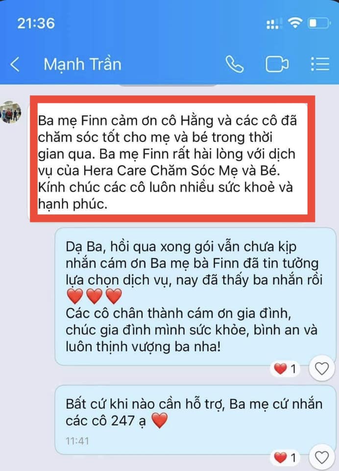 review dịch vụ chăm sóc trẻ sơ sinh ban đêm hera care